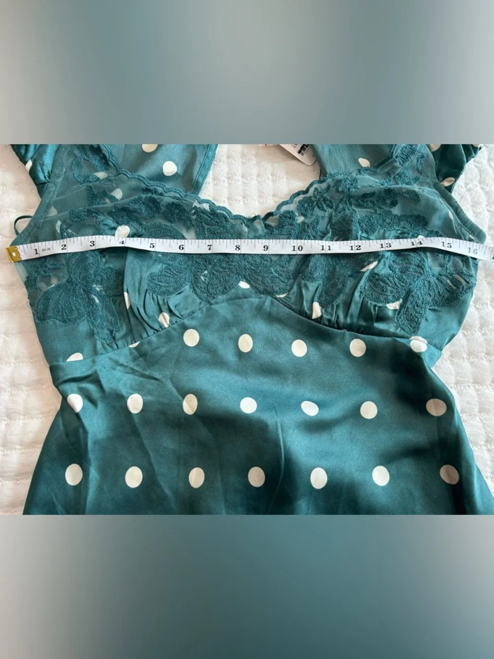 Free People Teal Green Polka Dot Midi Dress